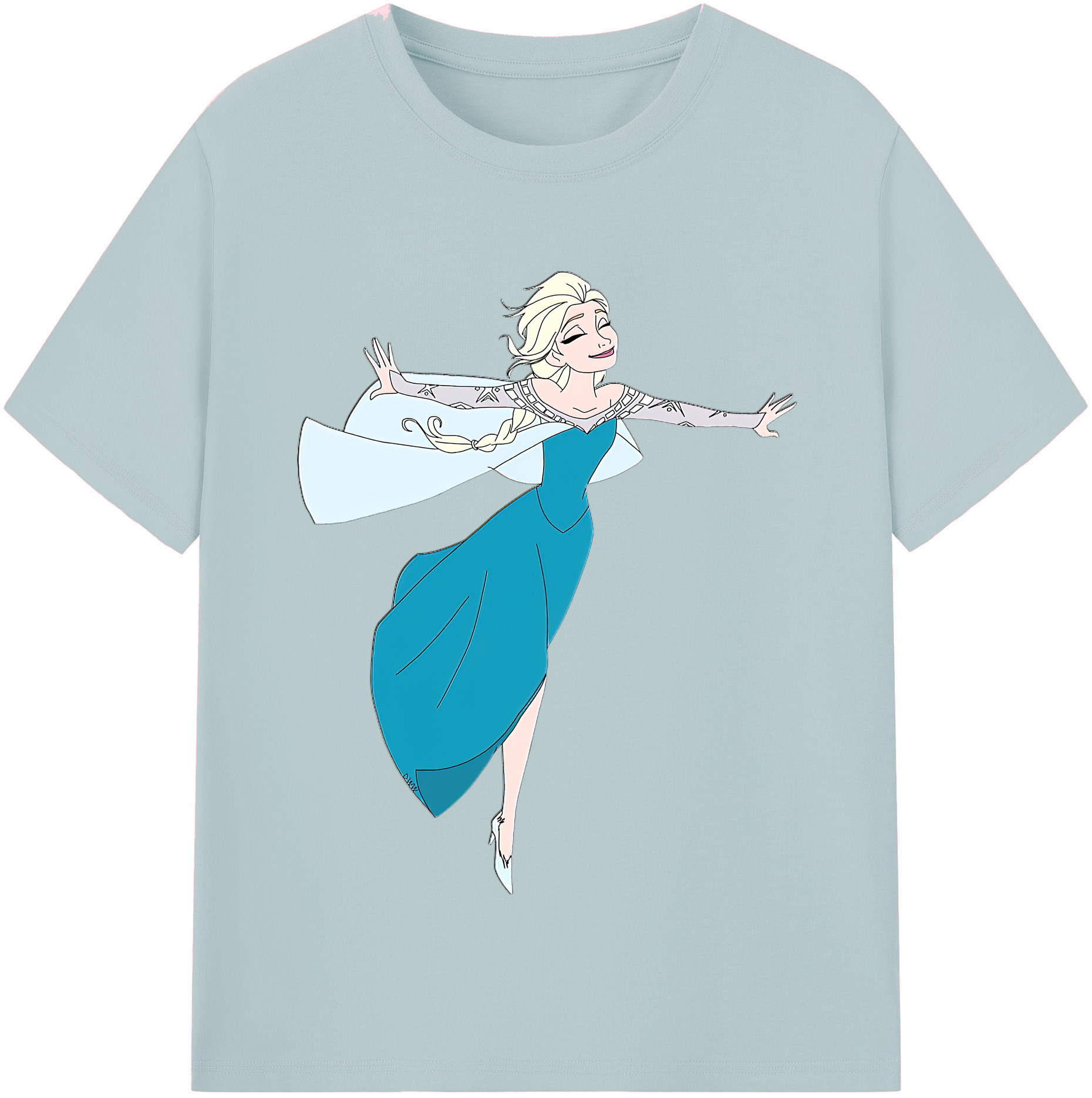 （画像用） アナと雪の女王 アンナ エルサ Frozen Anna Elsa 綿100％半袖Tシャツ（フロントプリント）